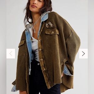 Free People One slouchy green “scout” jacket